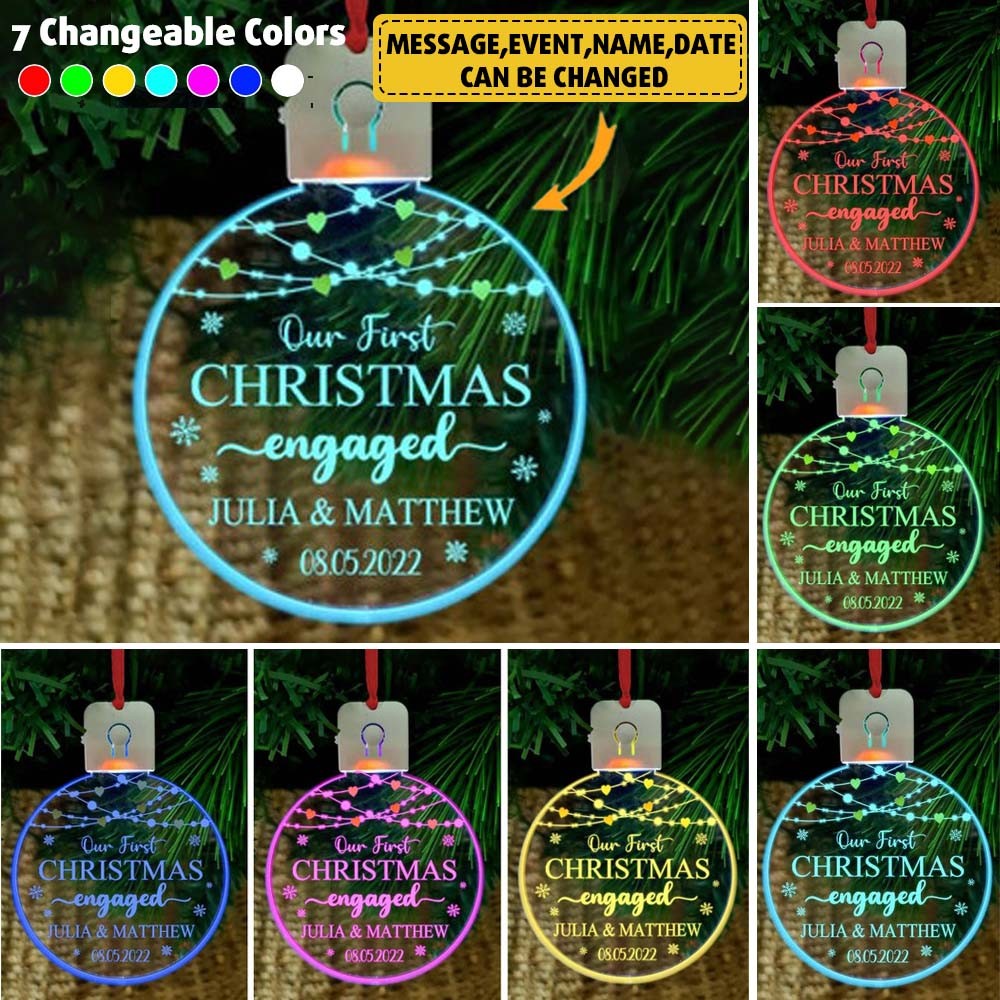 Personalized Christmas LED Ornament Engagement Party Gift