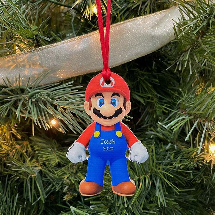 Personalized Mario Christmas Ornamen Gift For Kids