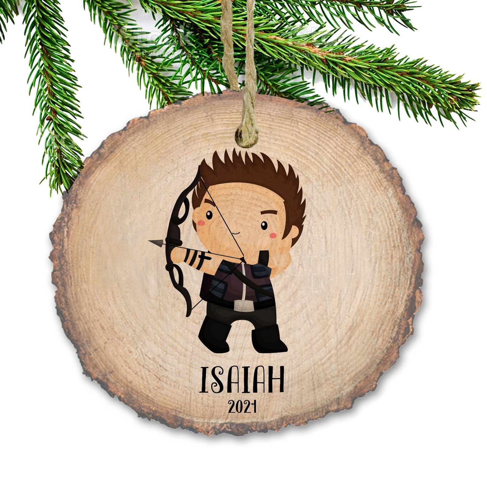 Personalized Hawkeye Christmas Superheroes Ornament Gift For Kids