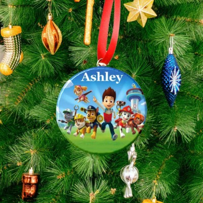 Personalized Paw Patrol Christmas Ornament Gift For Kids