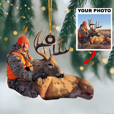 Personalized Photo Mica Ornament Gift For Hunting Lover
