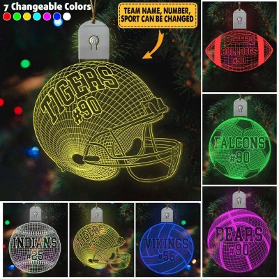 Personalized Sport Family Christmas LED Ornament