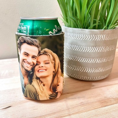 Personalized Picture Insulated Can Cooler For Birthday Favors, Summer Gifts