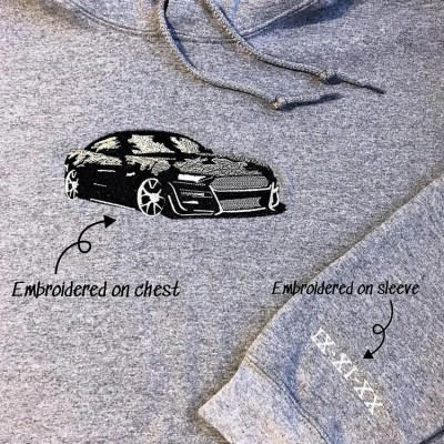Personalized Car Embroidered Hoodie Sweatshirt Birthday Christmas Gift For Any Car Lovers