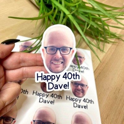 Custom Face Stickers For Birthday Favors, Party Favors, 40th Birthday Party Favors
