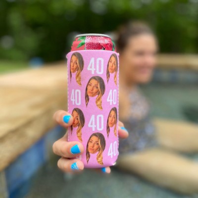 Personalized 40th Birthday Party Favors Can Cooler Summer Gifts