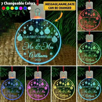 Personalized Christmas LED Ornament First Christmas