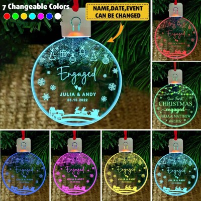 Personalized Christmas LED Ornament Wedding Keepsake Gift