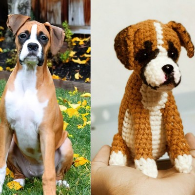 Personalized Crochet Pet Stuffed Pet Dog Plush Cat Christmas Gift For Pet Lover Pet Loss Memorial