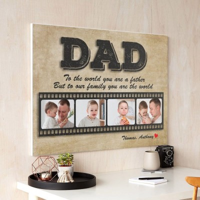 Personalized Gifts For Dad Photo Collage Canvas Father's Day Gifts From Kids