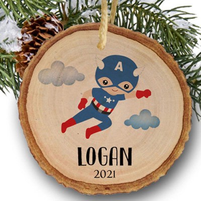 Personalized Captain America Christmas Superheroes Ornament Gift For Kids