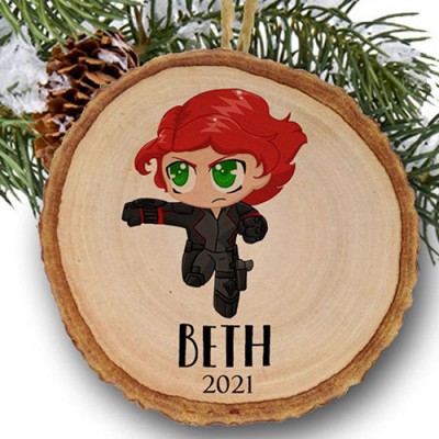 Personalized Black Widow Christmas Superheroes Ornament Gift For Kids