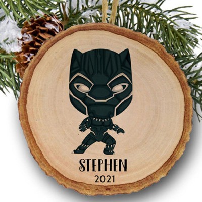 Personalized Black Panther Christmas Superheroes Ornament Gift For Kids