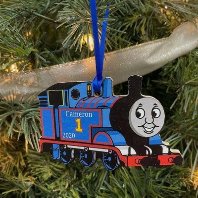 Personalized Thomas the Train Wood Christmas Ornamen Gift For Kids, Husband