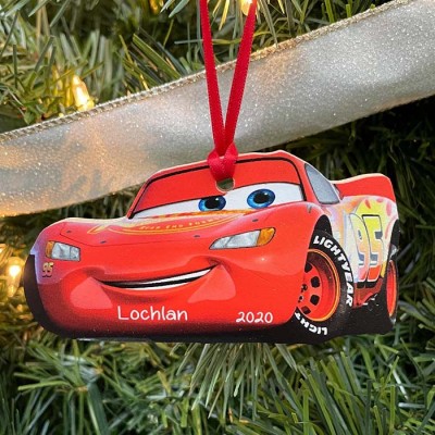 Lightning McQueen 2D Christmas Ornament Gift For Kids