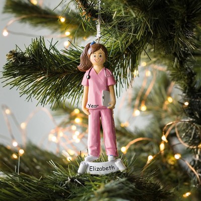 Personalized Nurse Girl Christmas Ornament New Year Gift For Nurse