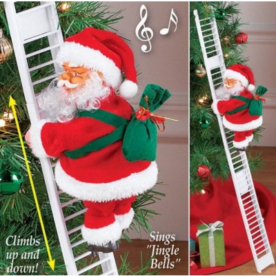 Climbing Ladder Electric Santa Claus Climbing Red Ladder Up Tree Doll Toy
