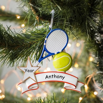 Personalized Tennis Racket Christmas Sports Ornament Gift For Kids