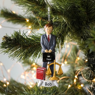 Personalized Lawyer Boy Christmas Ornament New Year Gift For Lawyer