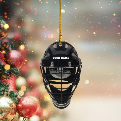 Personalized Ice Hockey Goalie Helmet Christmas Ornament Gift For Hockey Lover