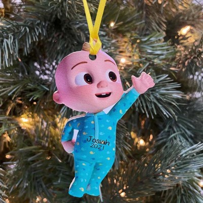 Personalized Baby JJ Cocomelon Christmas Ornamen Gift For Kids