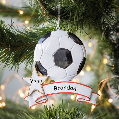 Personalized Sccoer Christmas Sports Ornament Gift For Kids