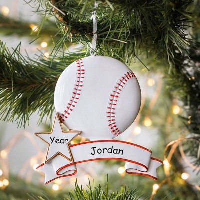 Personalized Baseball Christmas Sports Ornament Gift For Kids