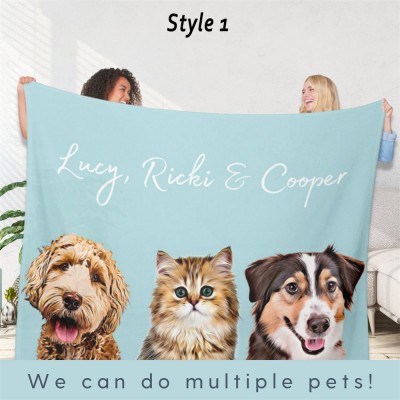 Personalized Pet Photo Blanket Pet Lover Mother's Day Gift