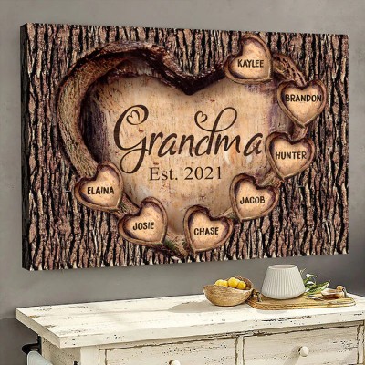 Personalized Name Canvas Family Canvas Wall Art 3D Sign Mother's Day Gift
