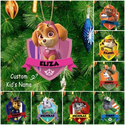 Personalized Paw Patrol 2022 Ornament Christmas Gift For Kids