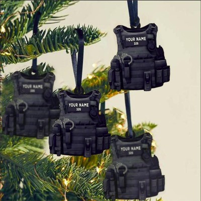 Police Bulletproof Vest Personalized 2D Ornament 2022 Merry Christmas Decor Home