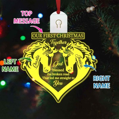 Personalized Christmas LED Ornament Wedding Keepsake Gift