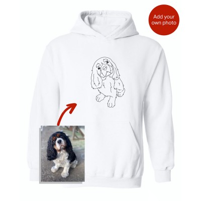 Personalized Embroidered Crewneck Dog/Cat Outline Hoodie For Pet Lover