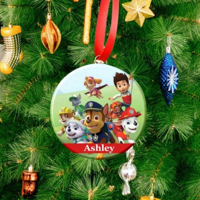 Personalized Paw Patrol Christmas Ornament Gift For Kids