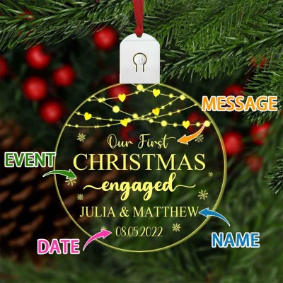 Personalized Christmas LED Ornament Engagement Party Gift