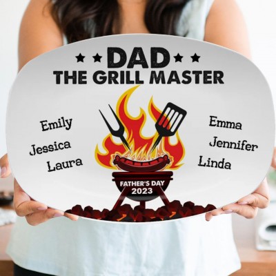 Personalized Father's Day Dad The Grilling Master Gift For Dad Grandpa 