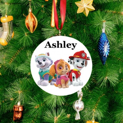 Personalized Paw Patrol Skye Everest Marshall Christmas Ornament Gift For Kids