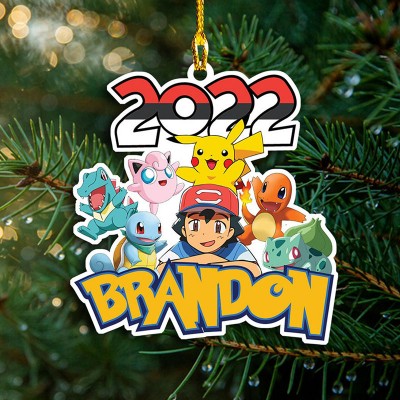 Christmas Pokemon Ornament Personalized 2022