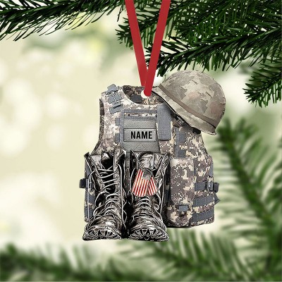 Custom Veteran Soldier Backpack Boost Military Army FLAT 2D Ornament