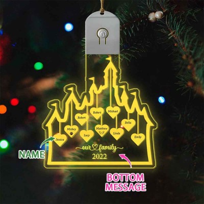 Personalized Shape Led Ornament with Family Member Names