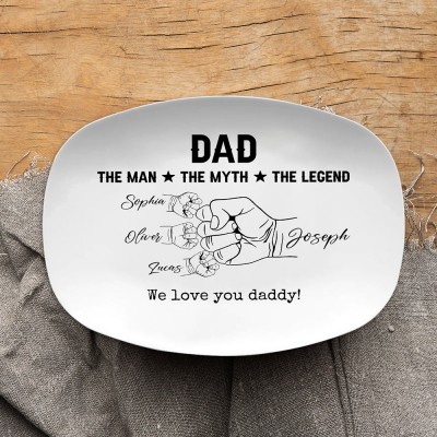 Personalized The Man The Myth The Legend Platter Gift For Dad Grandpa 