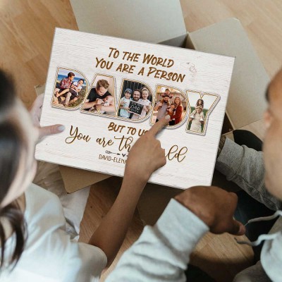 Personalized Gifts For Dad Photo Collage Canvas Father's Day Gifts From Kids