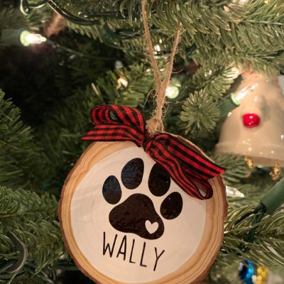 Personalized Dog Paw Ornament with Name