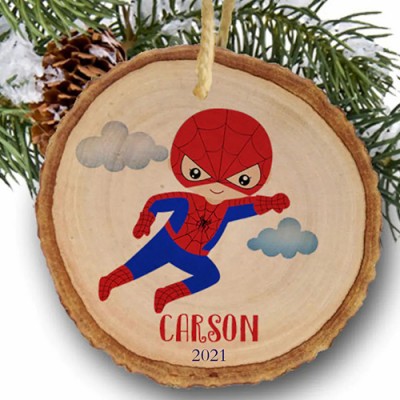 Personalized Spiderman Christmas Superheroes Ornament Gift For Kids