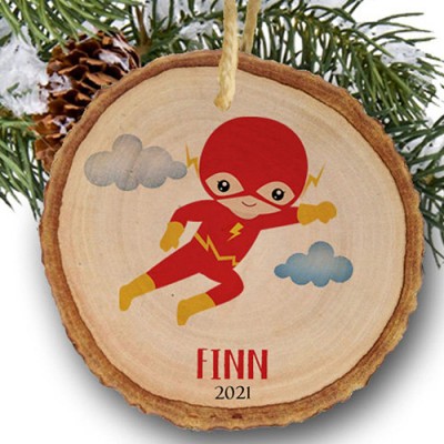 Personalized Flash Christmas Superheroes Ornament Gift For Kids