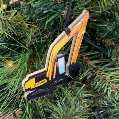 Personalized Excavator Ornament Gift For Kids, Husband