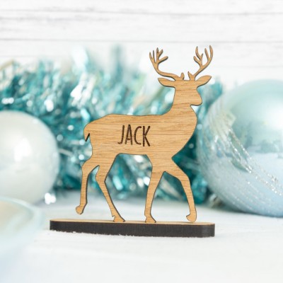 Christmas Wooden Reindeer Place Cards For Family