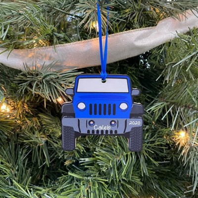 Personalized Jeep Ornament Gift For Kids, Husband