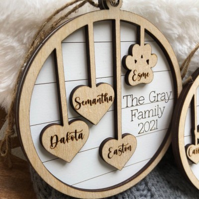 Personalized 2022 Family Christmas Ornament with 1-10 Family Names