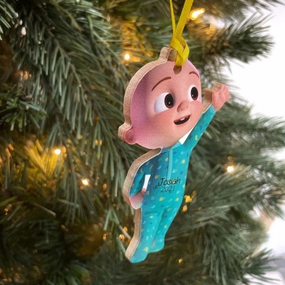 Personalized Baby JJ Cocomelon Christmas Ornamen Gift For Kids